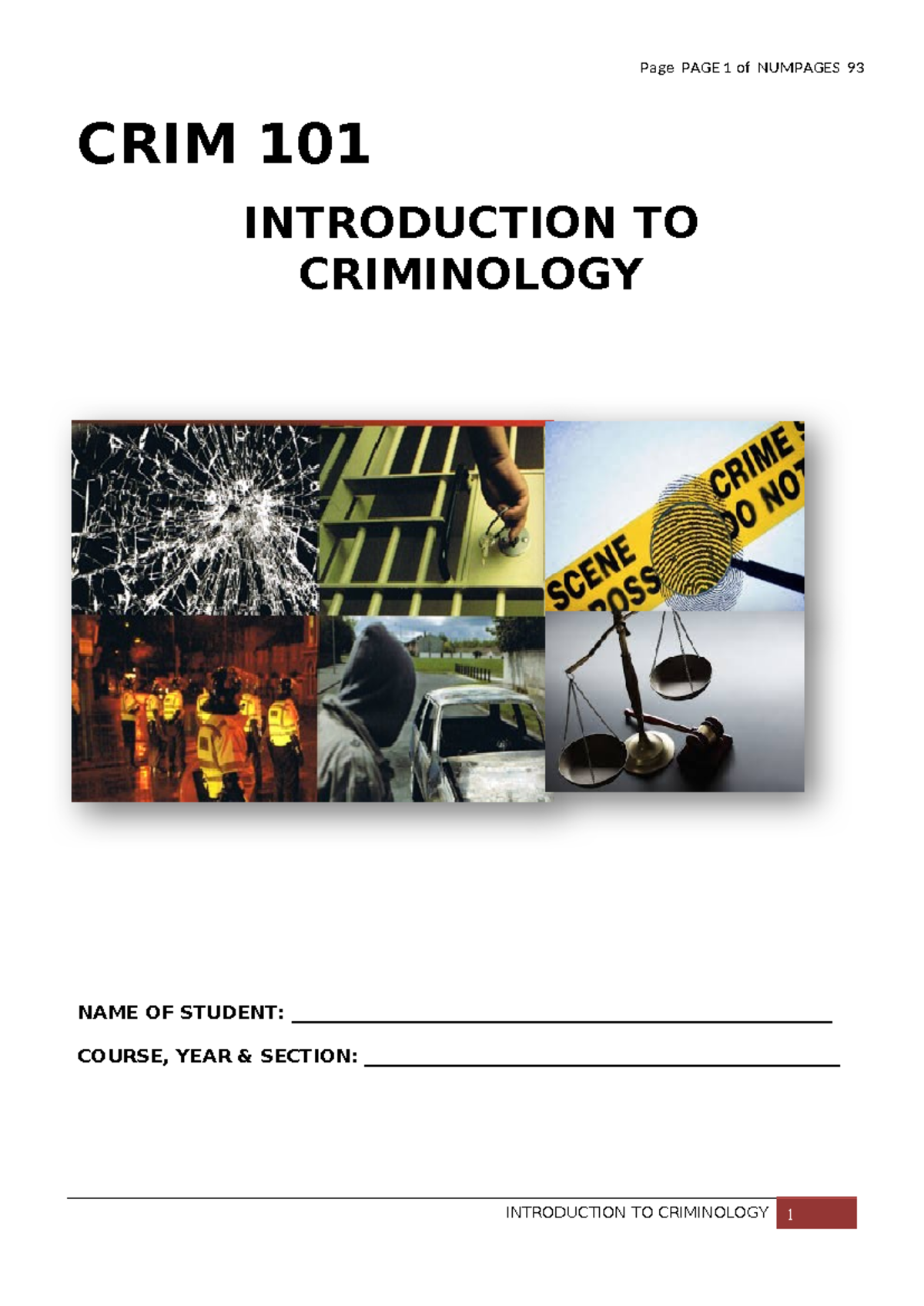CRIM 101: Comprehensive Guide to Introduction to Criminology - Studocu