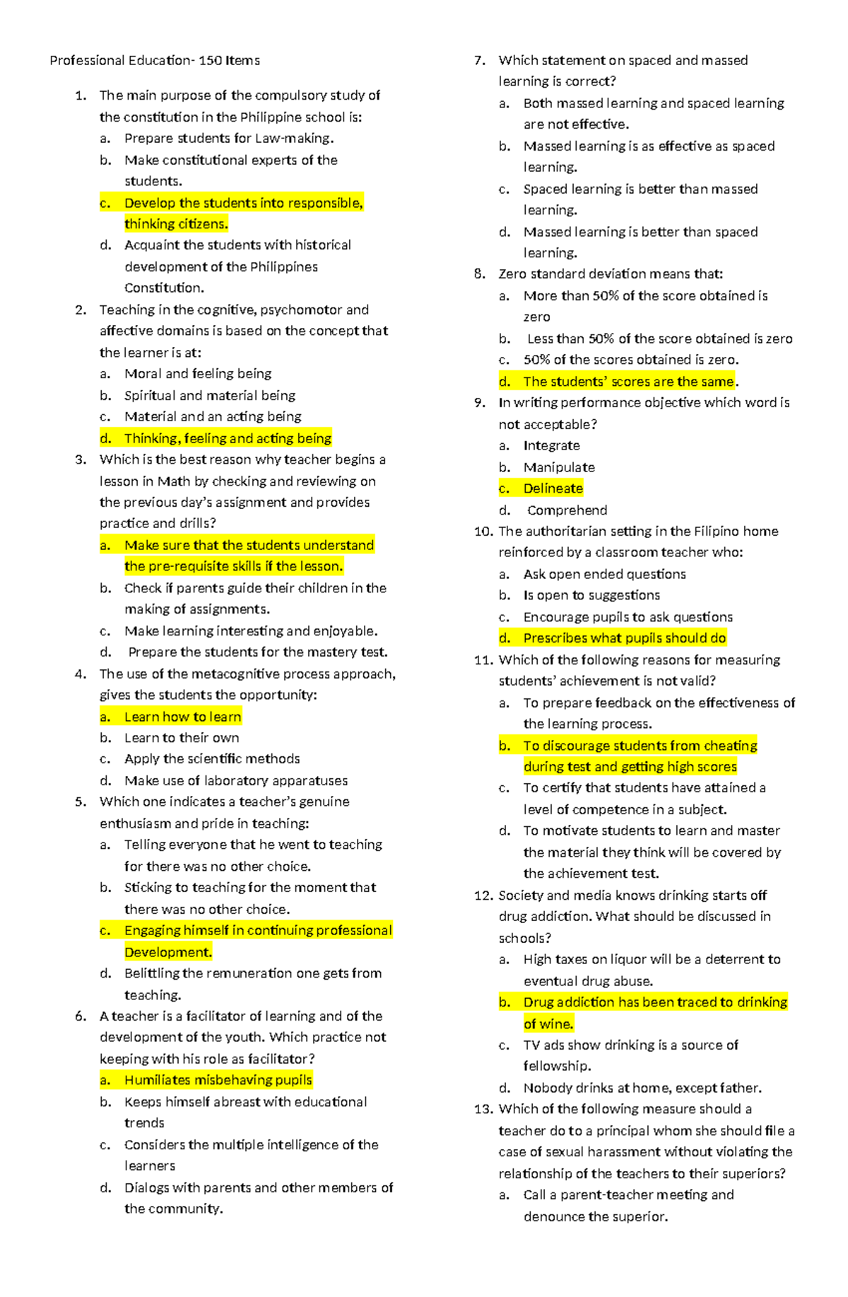 Prof - PROFED: Comprehensive Study Guide on Educational Theories and ...