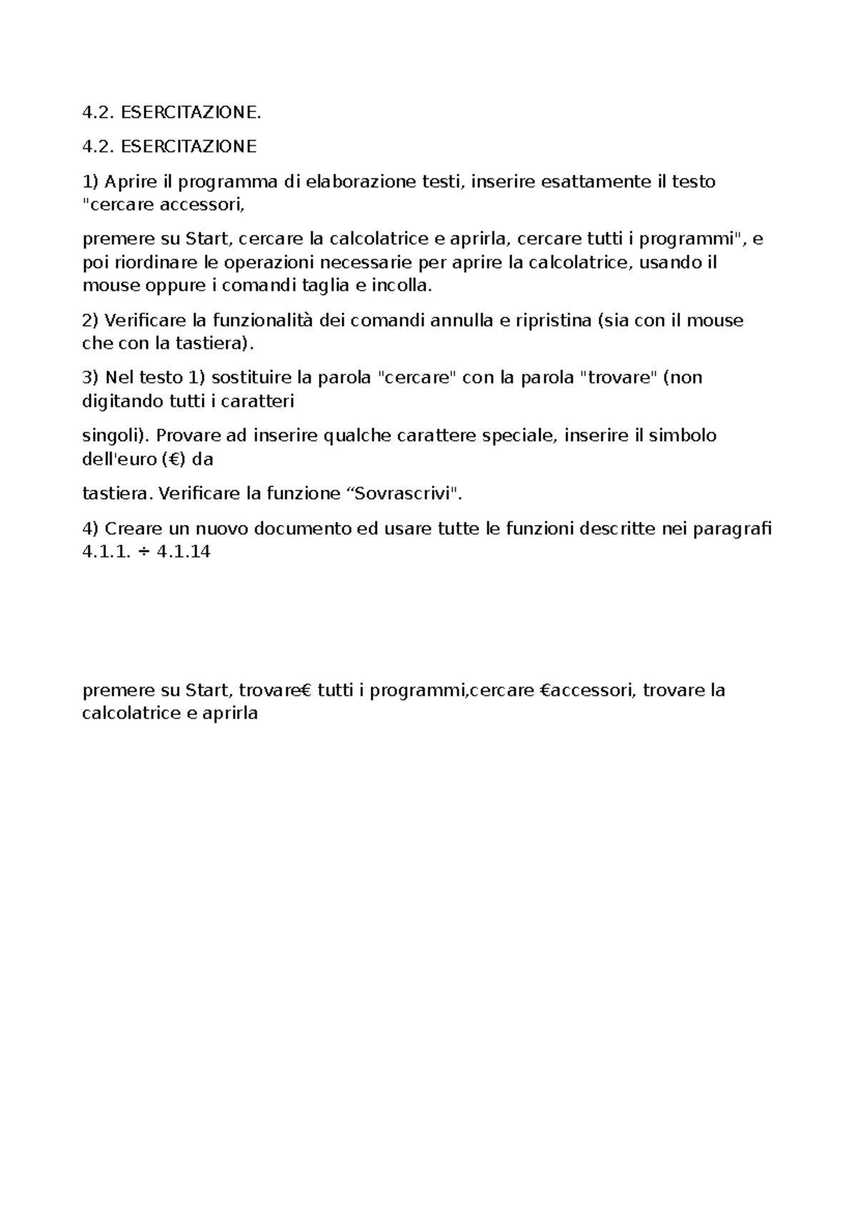 Esercitazione 4.2: Guida Pratica all'Uso del Programma di Elaborazione ...