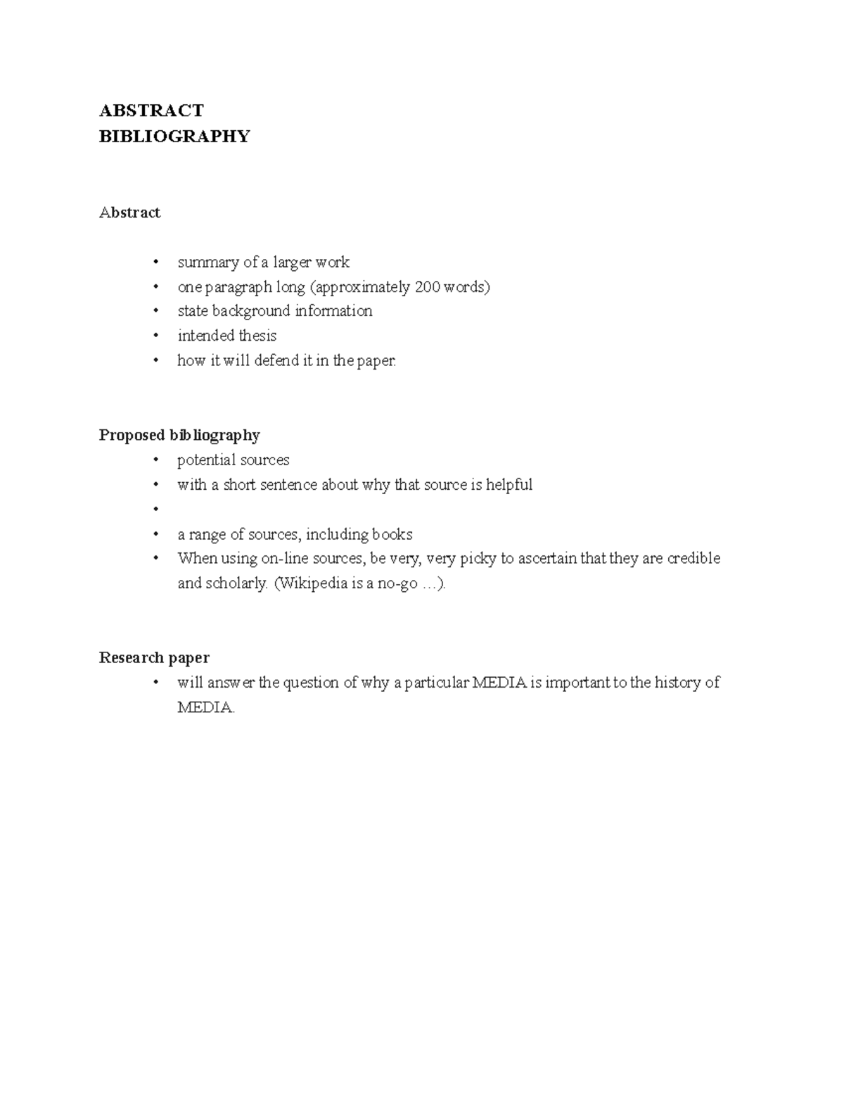 Abstract- Bibliography - ABSTRACT BIBLIOGRAPHY Abstract summary of a ...