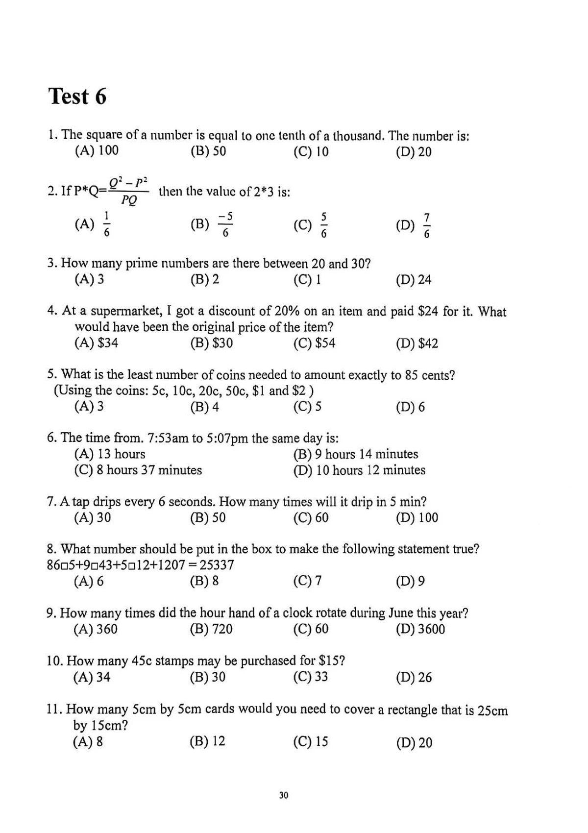 Math 4 - BSHS Test 4: Problem Set and Solutions - Studocu