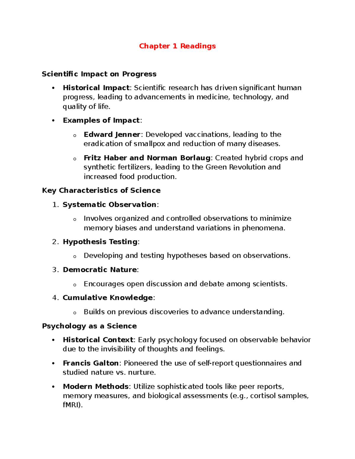 Psychology 101: Chapter 1 Historical Insights and Scientific Progress ...