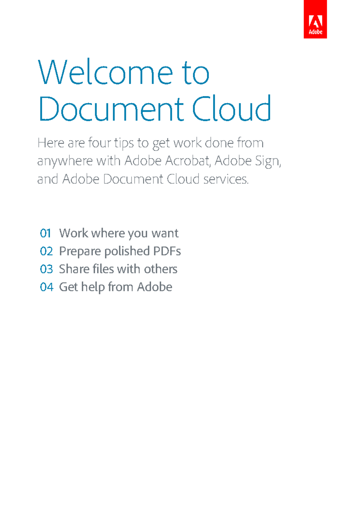 Adobe Document Cloud Tips: Work, Share, and Get Help Anytime - Studocu