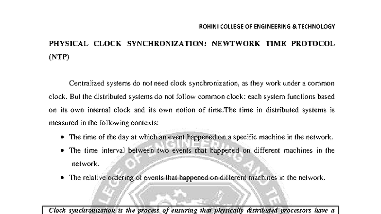 CS8603 Distributed Systems: Physical Clock Synchronization & NTP Notes ...