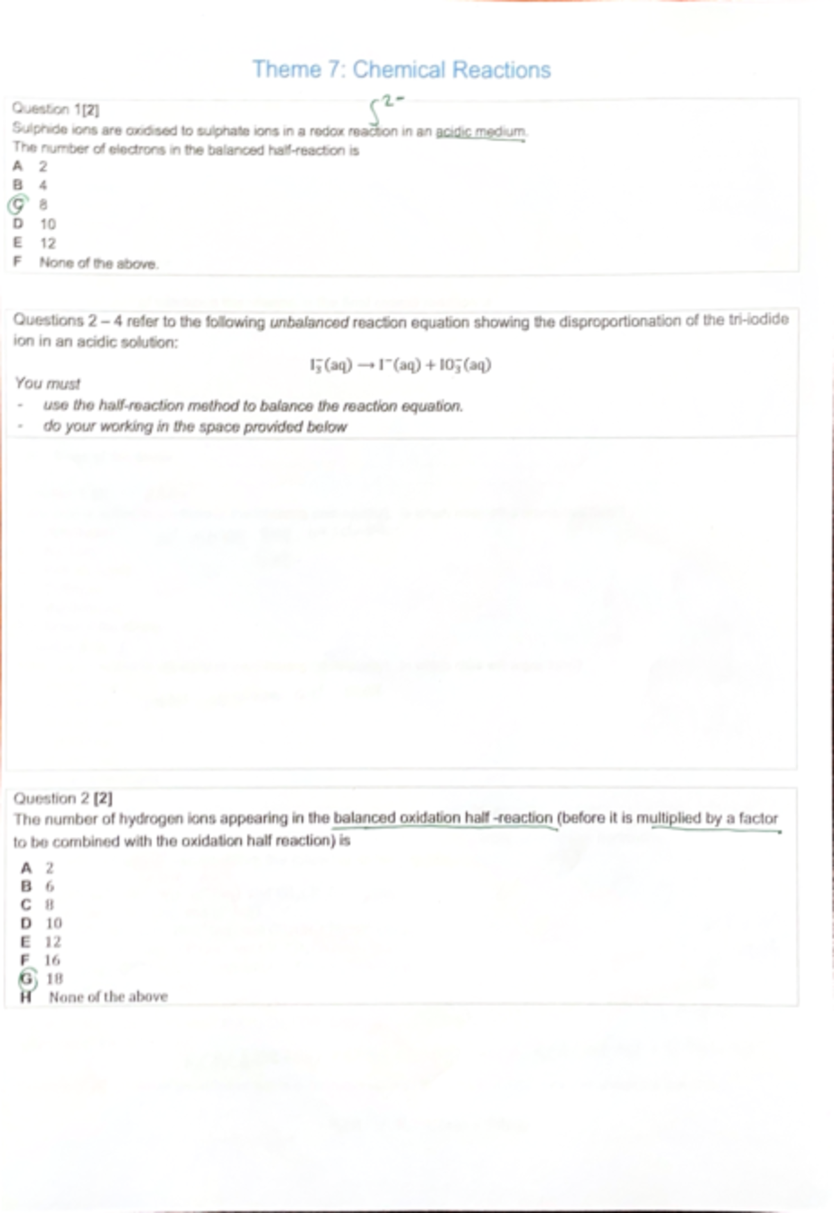 Theme 7: Chemical Reactions - Final Exam Questions and Answers - Studocu