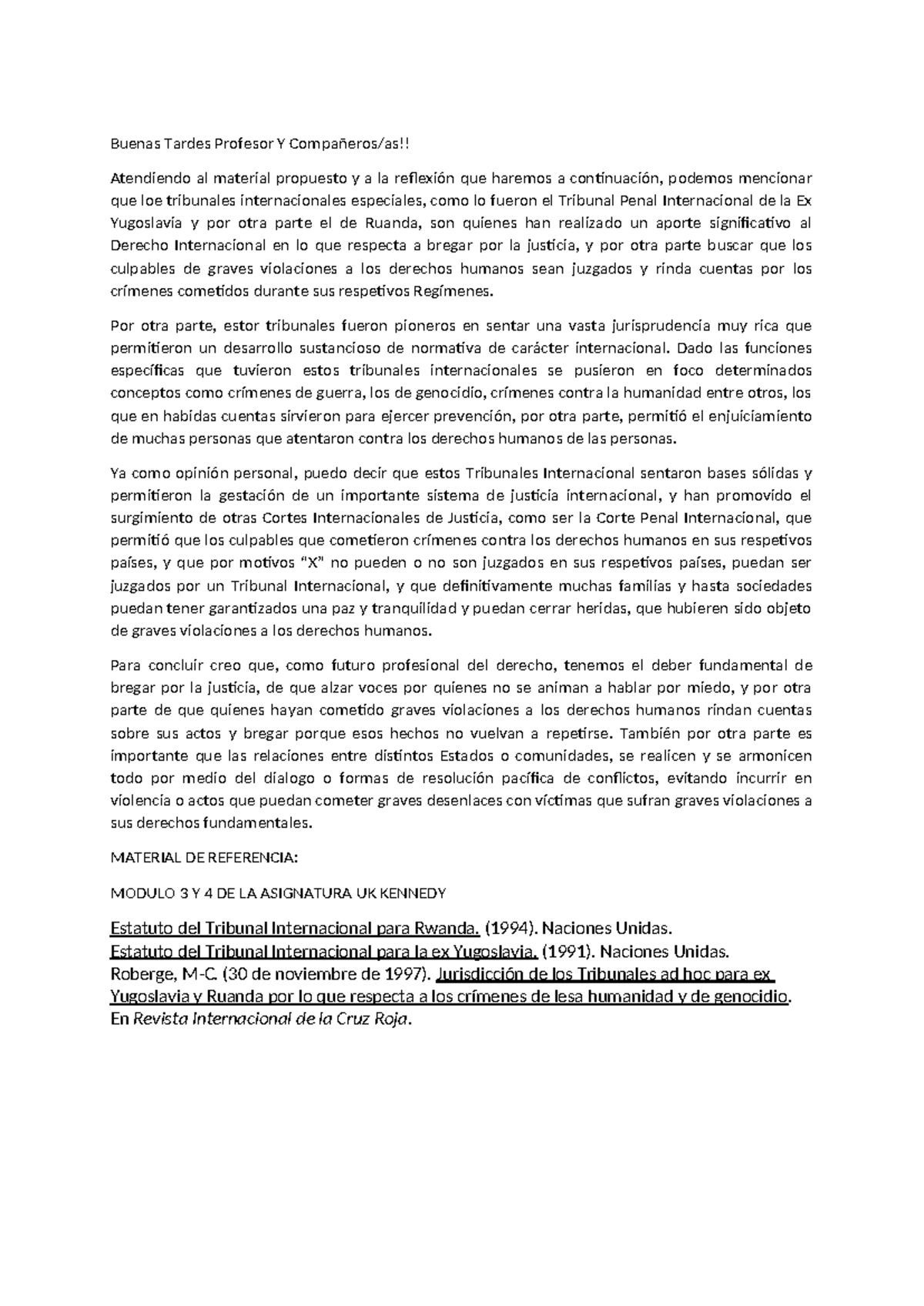 FORO 3: Análisis de los Tribunales Internacionales y Derechos Humanos ...