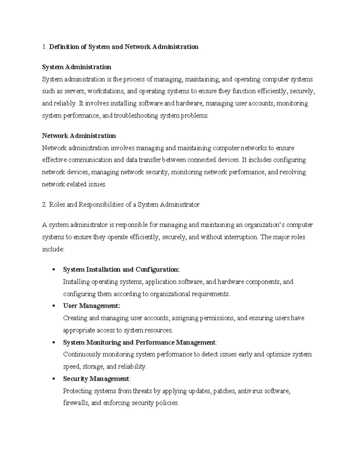 SP2206 Notes: Overview of System & Network Administration - Studocu