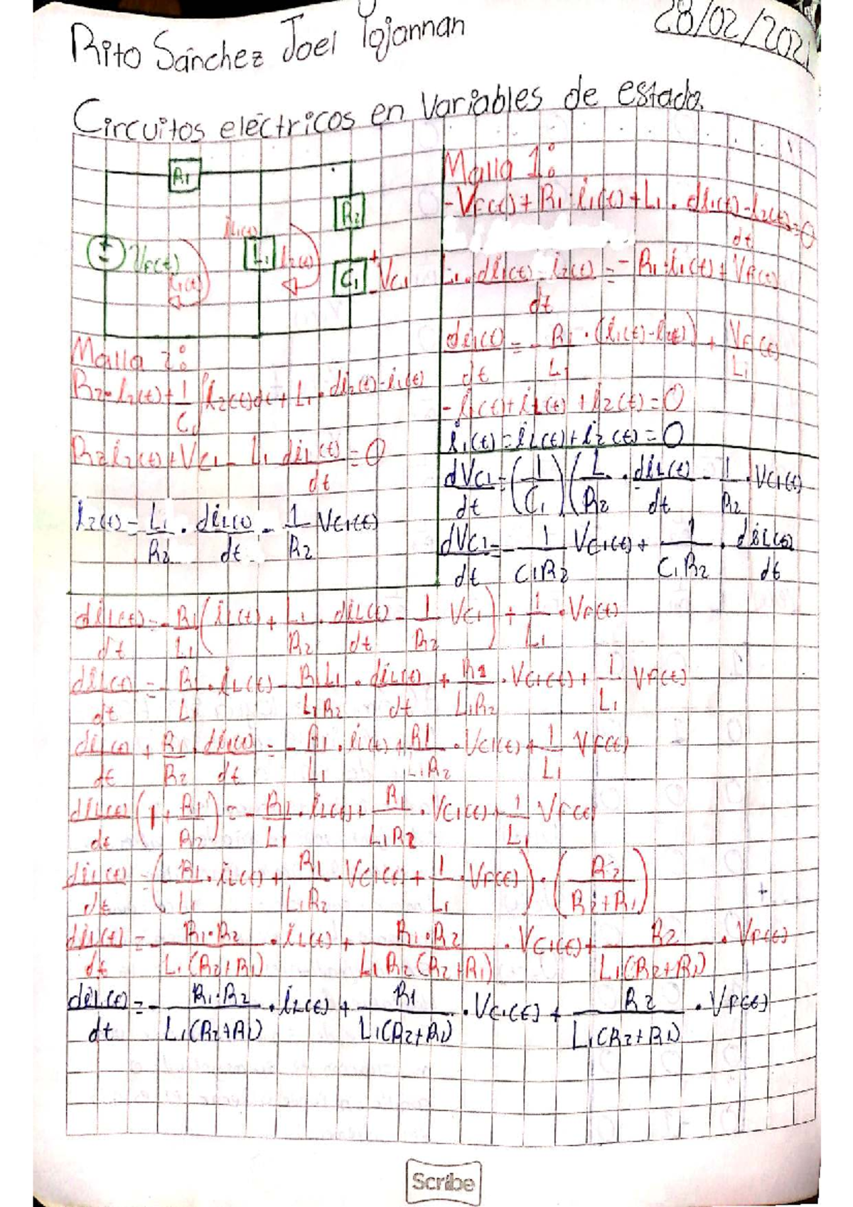 Circuitos Eléctricos en Variables de Estado - ECS 101 - Studocu