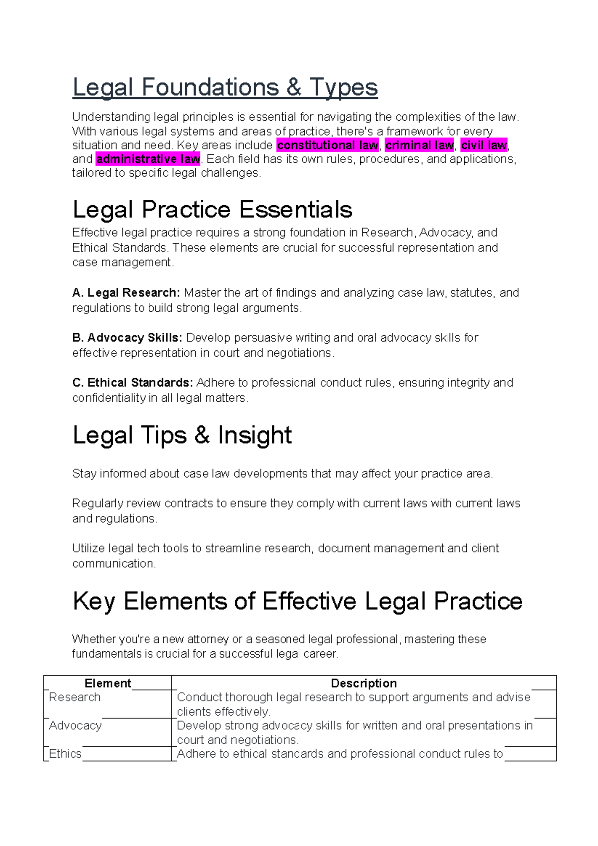 Legal Foundations and Principles: Essential Notes for LAW 101 - Studocu