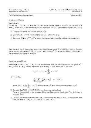 Problem set 01 s - Exercise - Technical University of Munich MA5441 ...