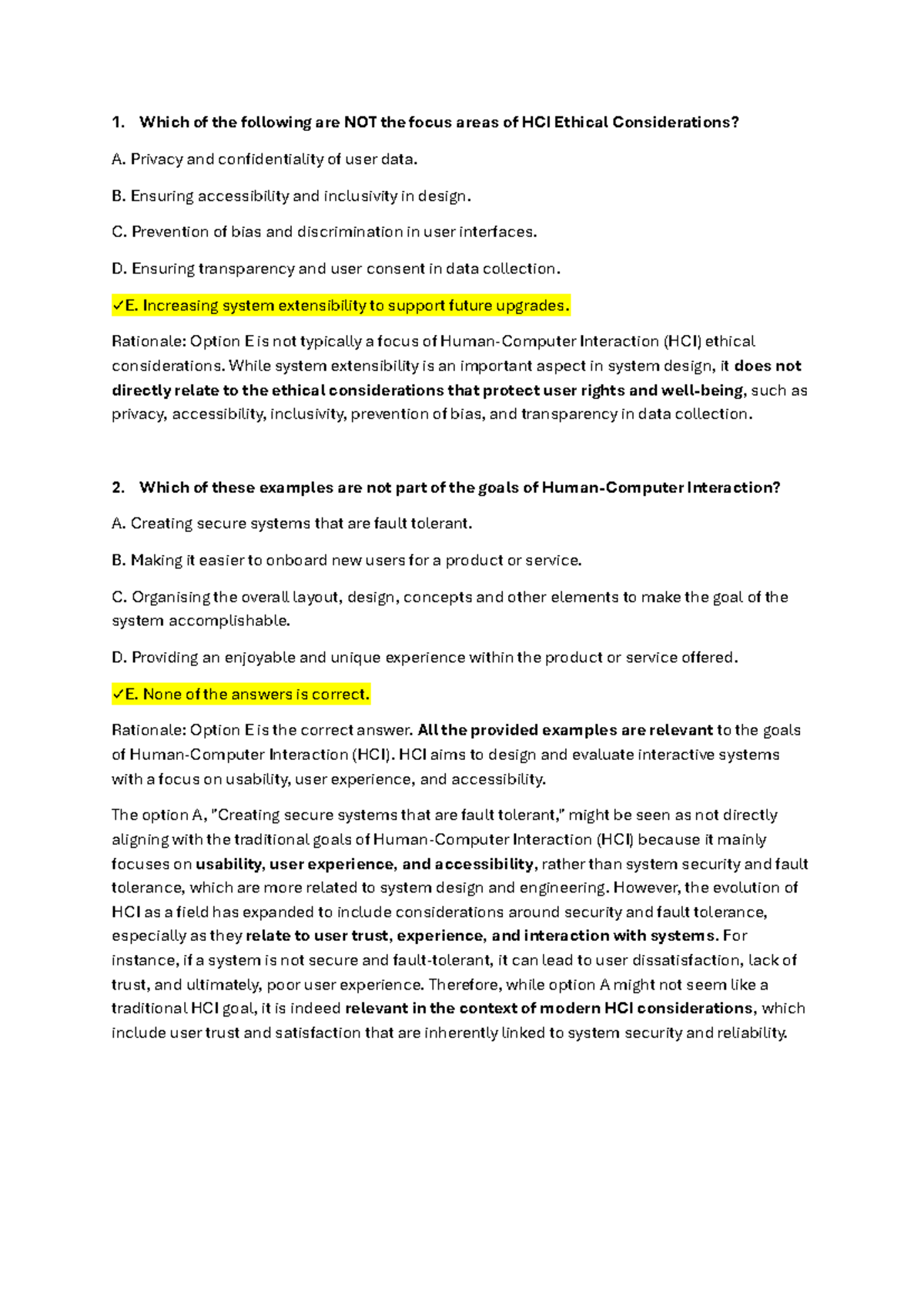 Finals Review: HCI Ethics & AI Responsibility - Practice Questions ...