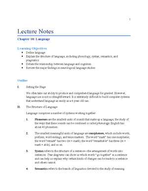 Lecture Notes: Chapter 11 - Thinking and Problem Solving Techniques - 1 ...