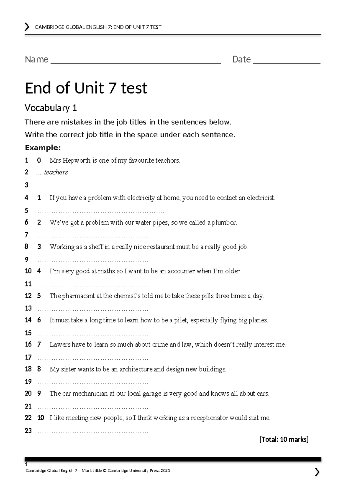 GE 7 Eo U7 Test - Vocabulary & Grammar Assessments - Studocu