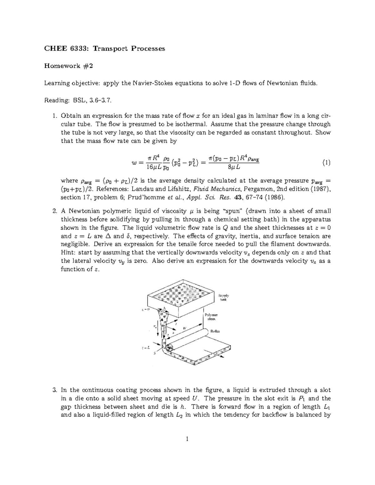 CHEE 6333 2021 HW 02 - Transport Processes & Navier-Stokes Applications ...