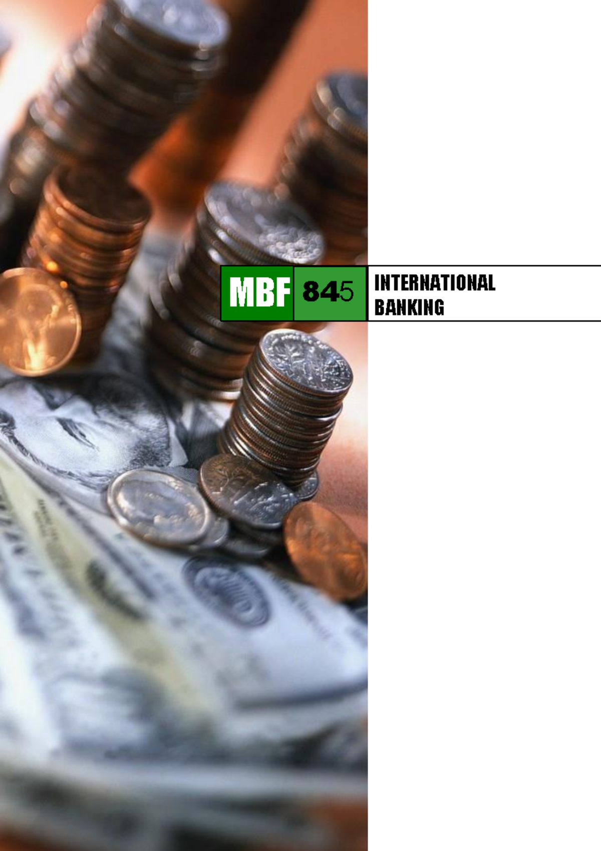 MBF 845 International Banking Course Overview and Study Materials - Studocu