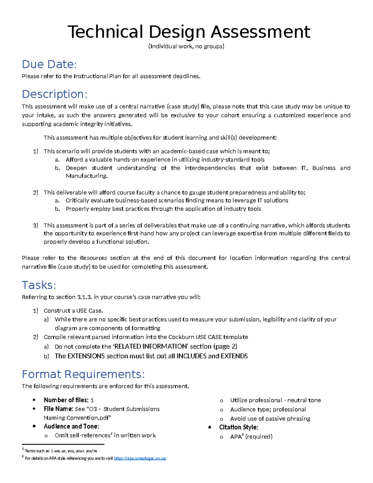 Assignment #2 - Technical Design Use Case (3.1.3) - Individual ...