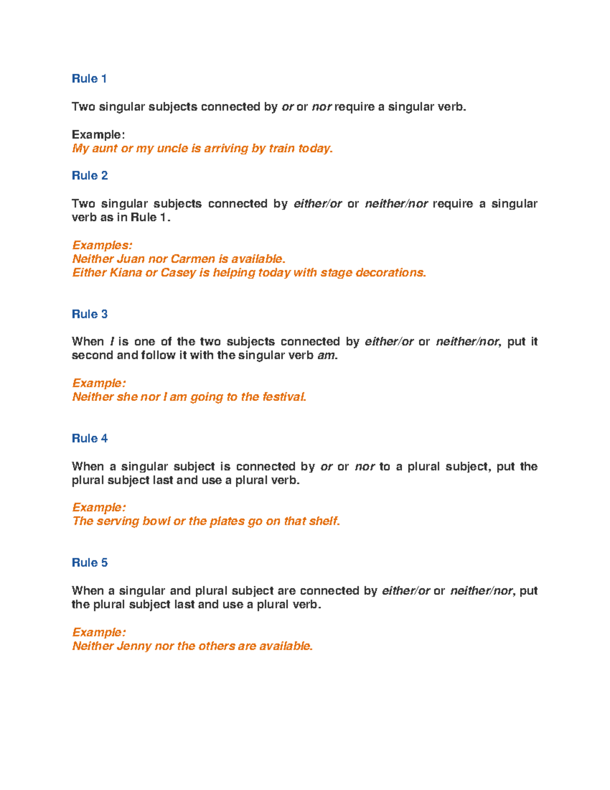 English Grammar Rules: Subject-Verb Agreement Explained - Studocu