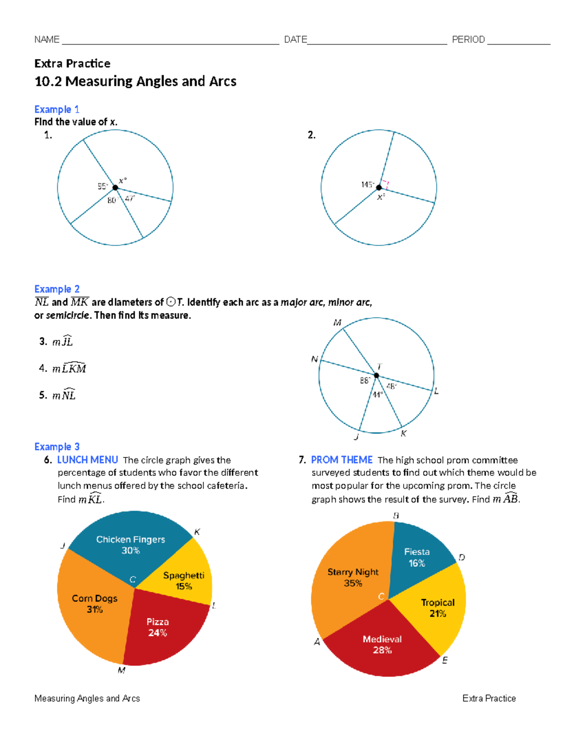 10.2 Measuring Angles and Arcs - Extra Practice Exercises - Studocu