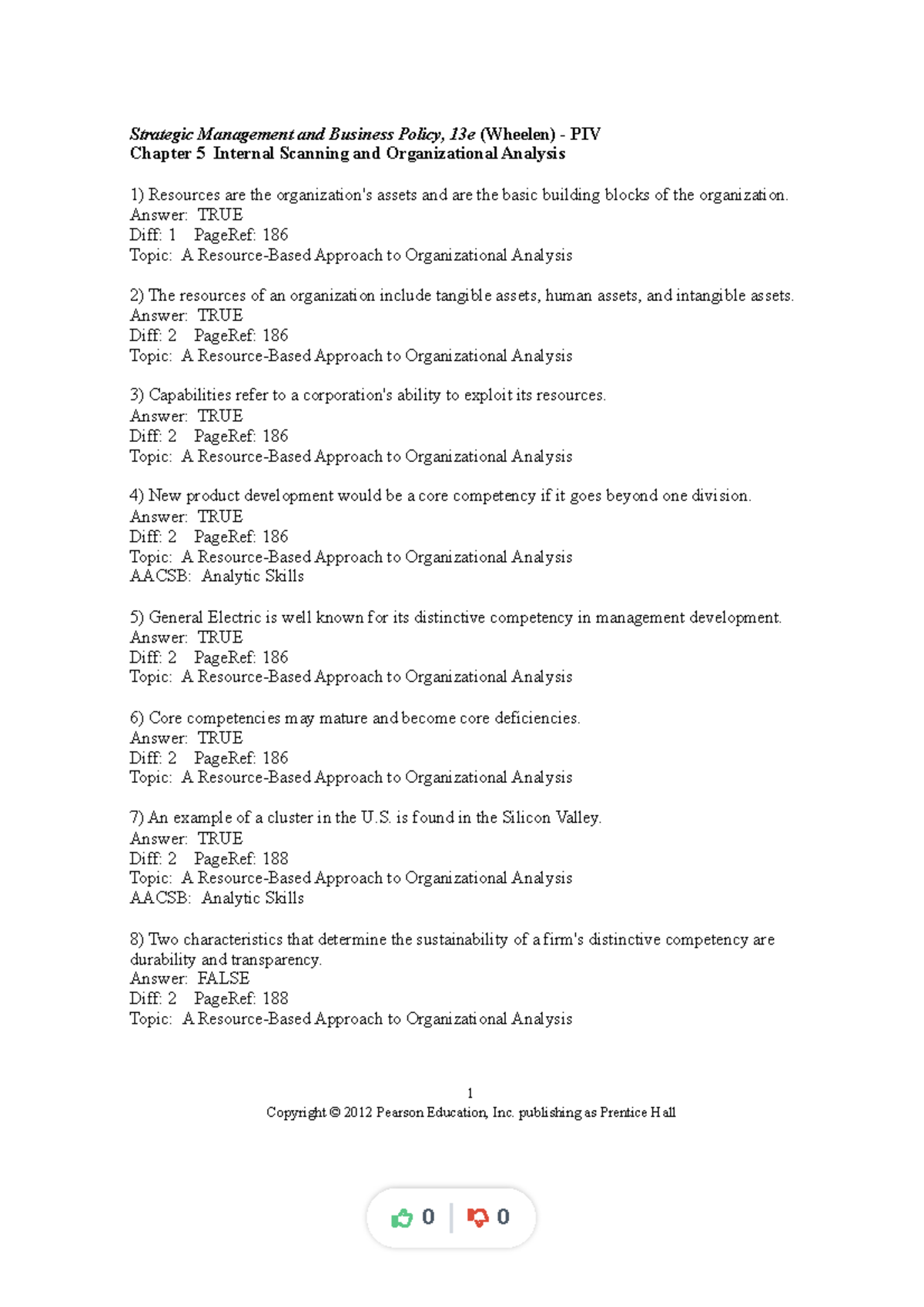 tests chapter 5 - Strategic Management and Business Policy, 13e ...