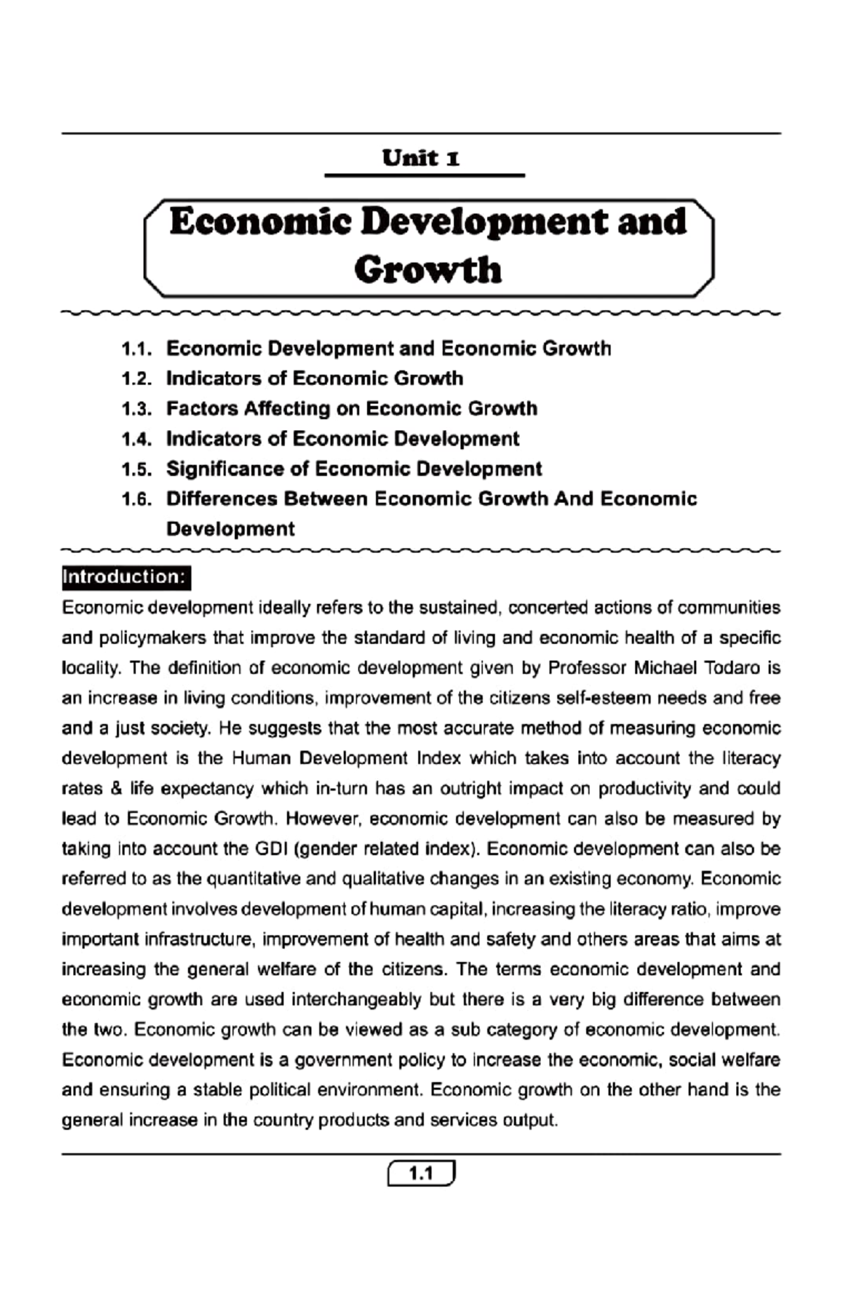 Economic Development & Growth - T.Y.B.A. Economics (G-3) Lecture Notes ...