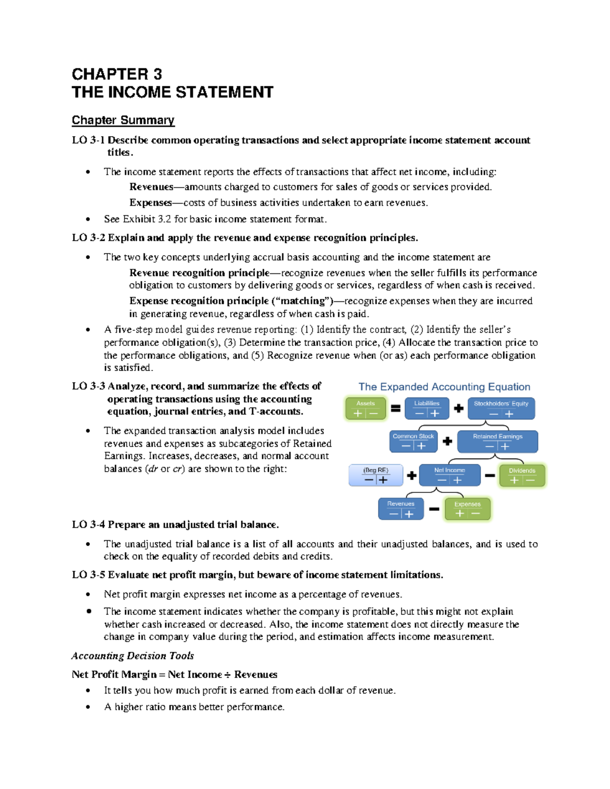 Ch3 Summary - 7th Edition - CHAPTER 3 THE INCOME STATEMENT Chapter ...