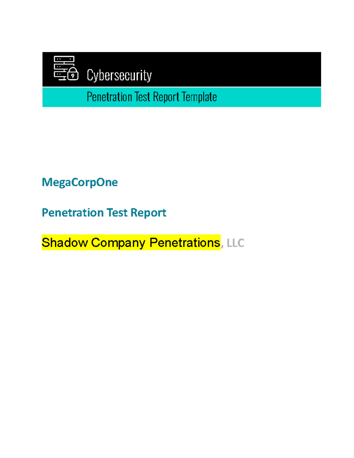 Penetration Test Report Template for MegaCorpOne - November 2023 - Studocu