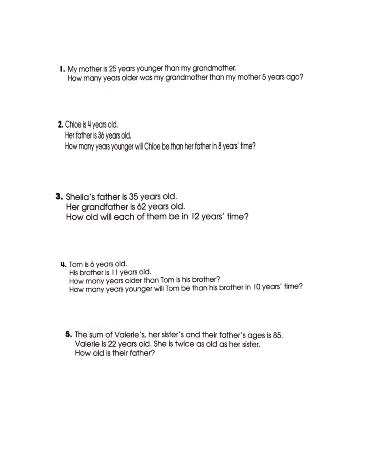 Age Problems in Math (Course Code 3) - Practice Exercises - Studocu
