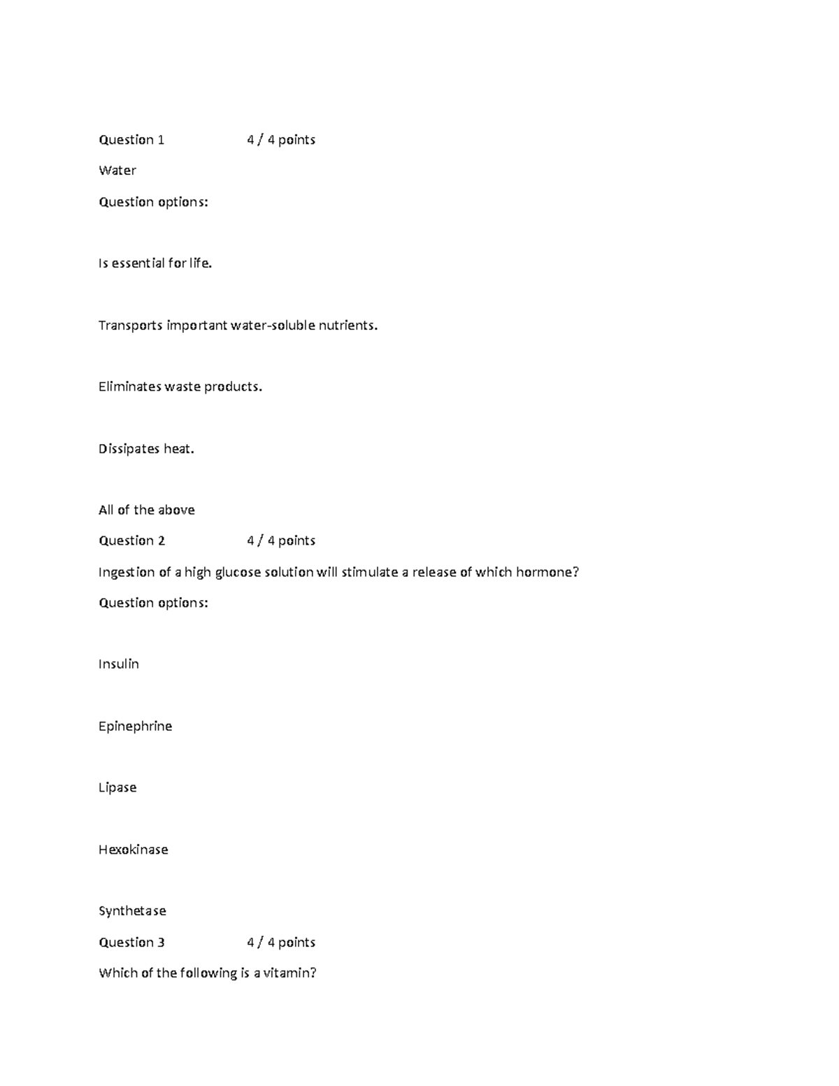 Sphe 322 Week 4 Quiz - Fluid Balance and Hydration Insights - Studocu