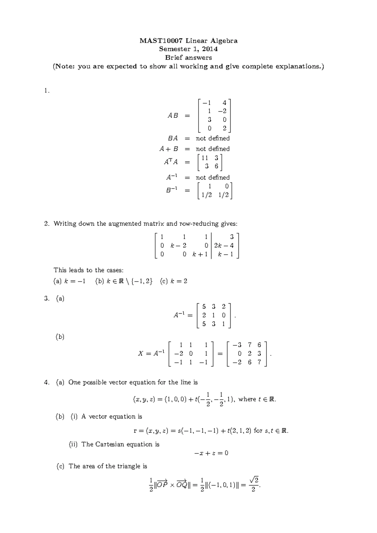 Linear Algebra Cheat Sheet: Key Concepts & Formulas for Exam Prep - Studocu