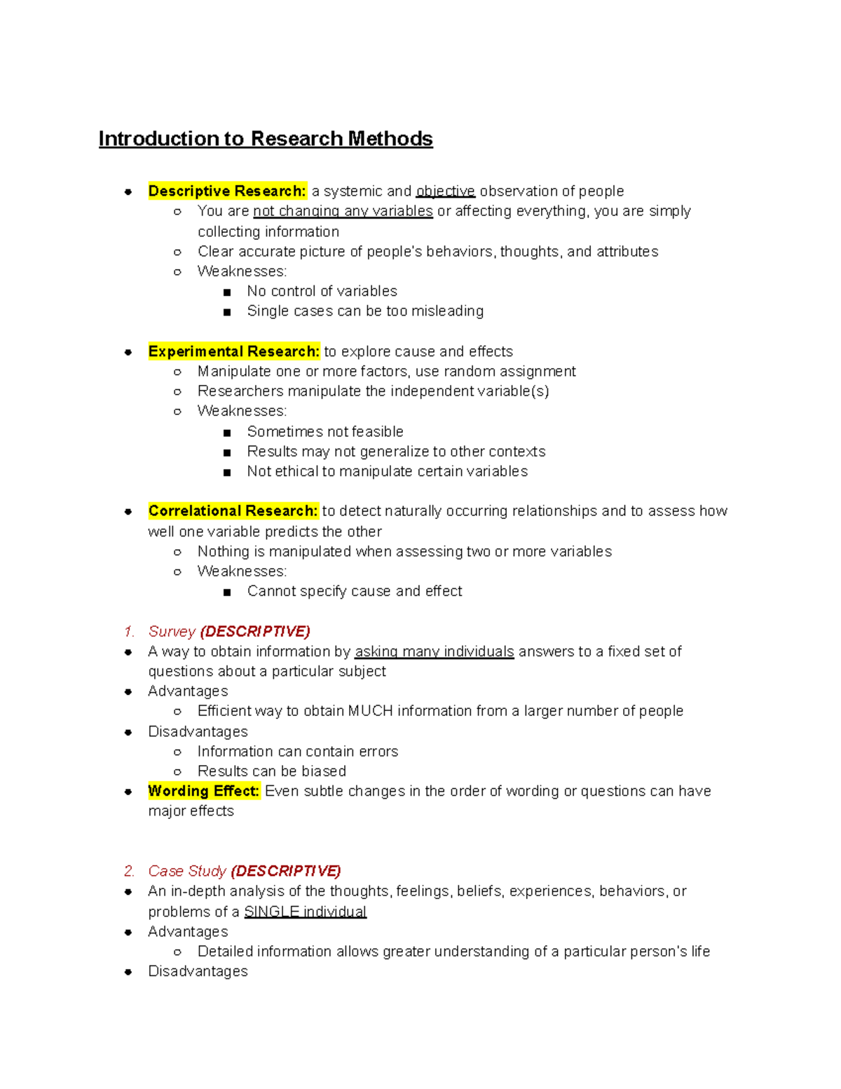 AP Psychology Notes: Research Methods and the Nervous System - Studocu