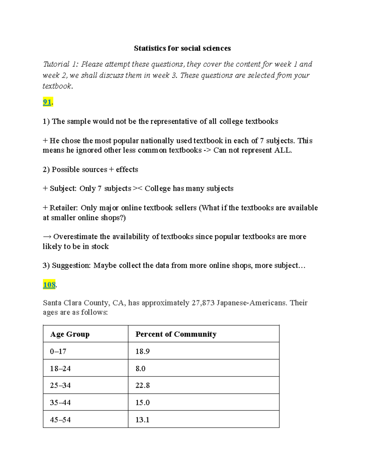 Stat tut1 V202401670 - Statistics Questions & Analysis Week 1-2 - Studocu