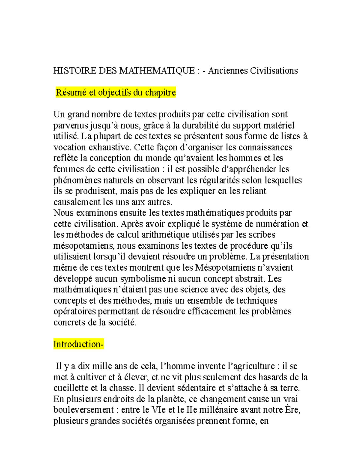 Histoire DES Maths - HISTOIRE DES MATHEMATIQUE : - Anciennes ...