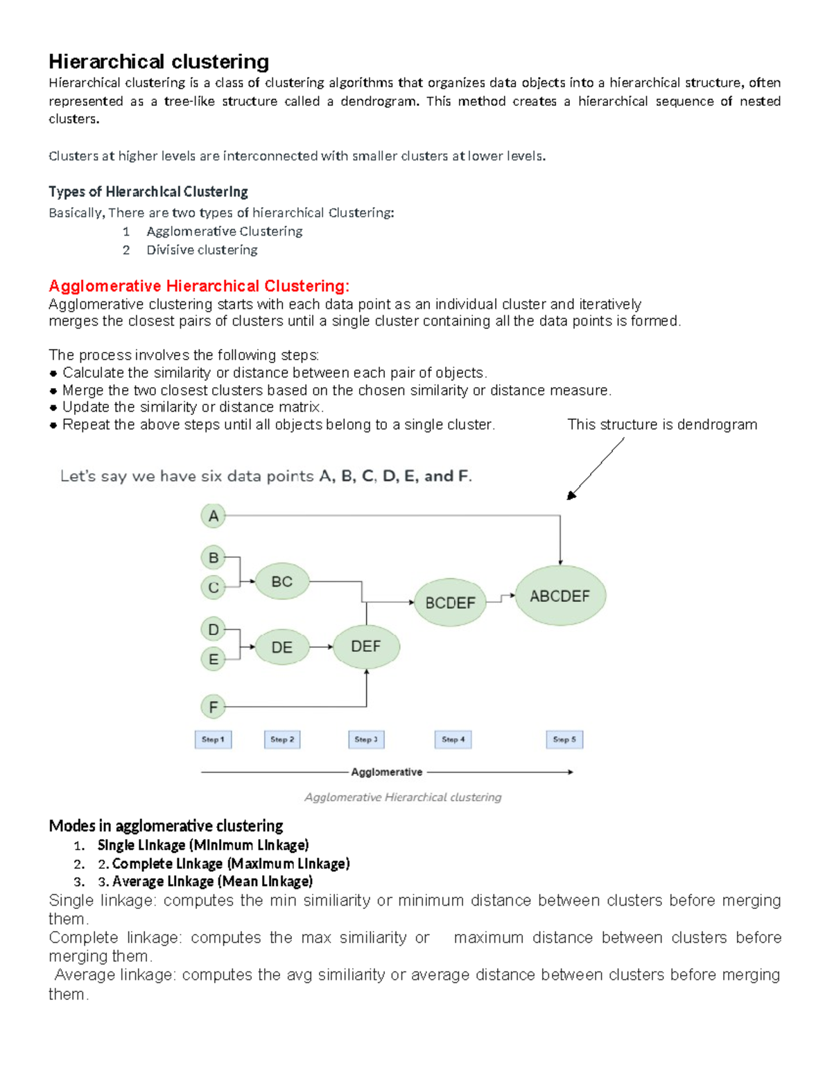 Hierarchical Clustering: Types, Processes, and Benefits Explained - Studocu