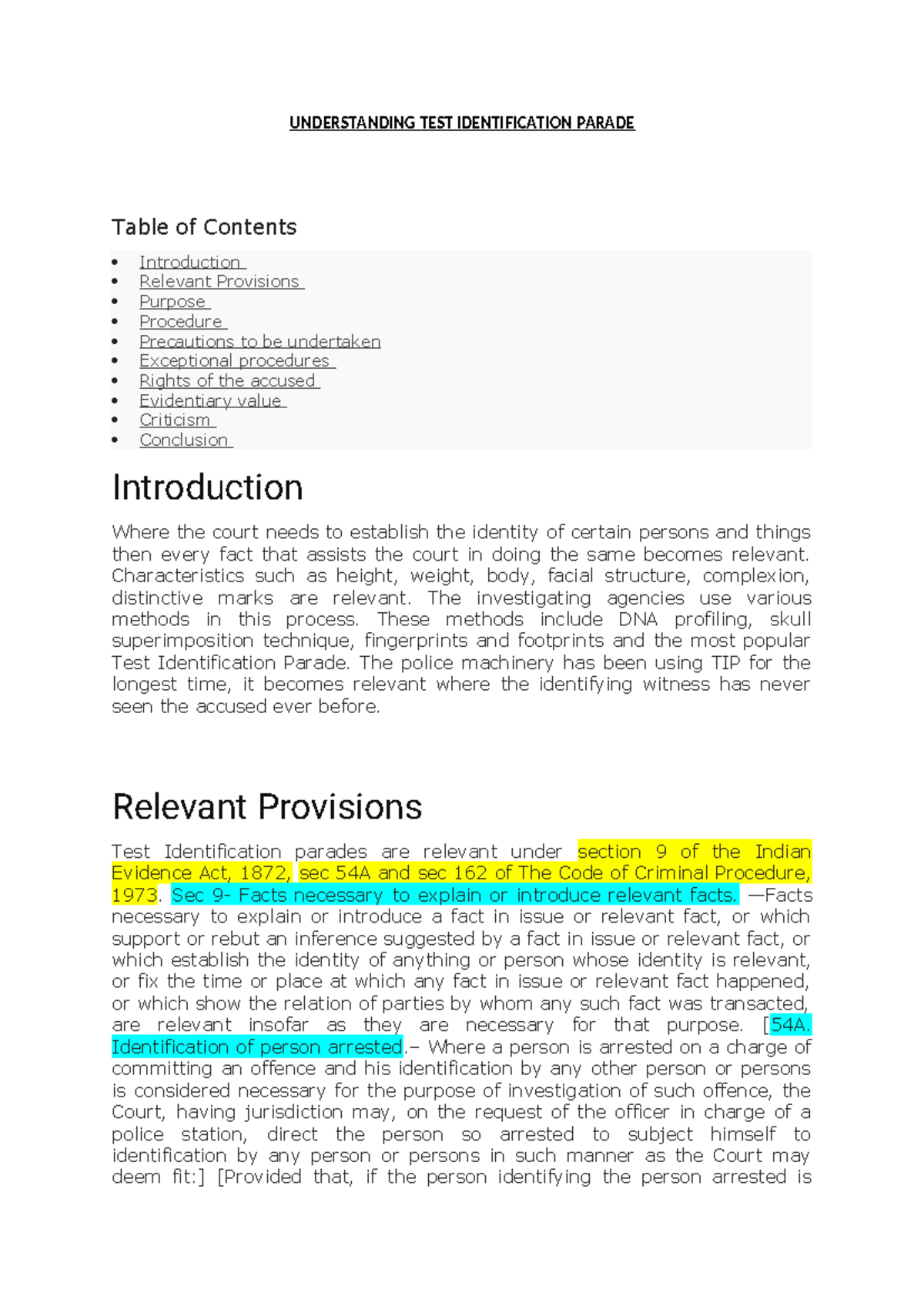 1e Test Identification Parade evidence - ####### UNDERSTANDING TEST ...