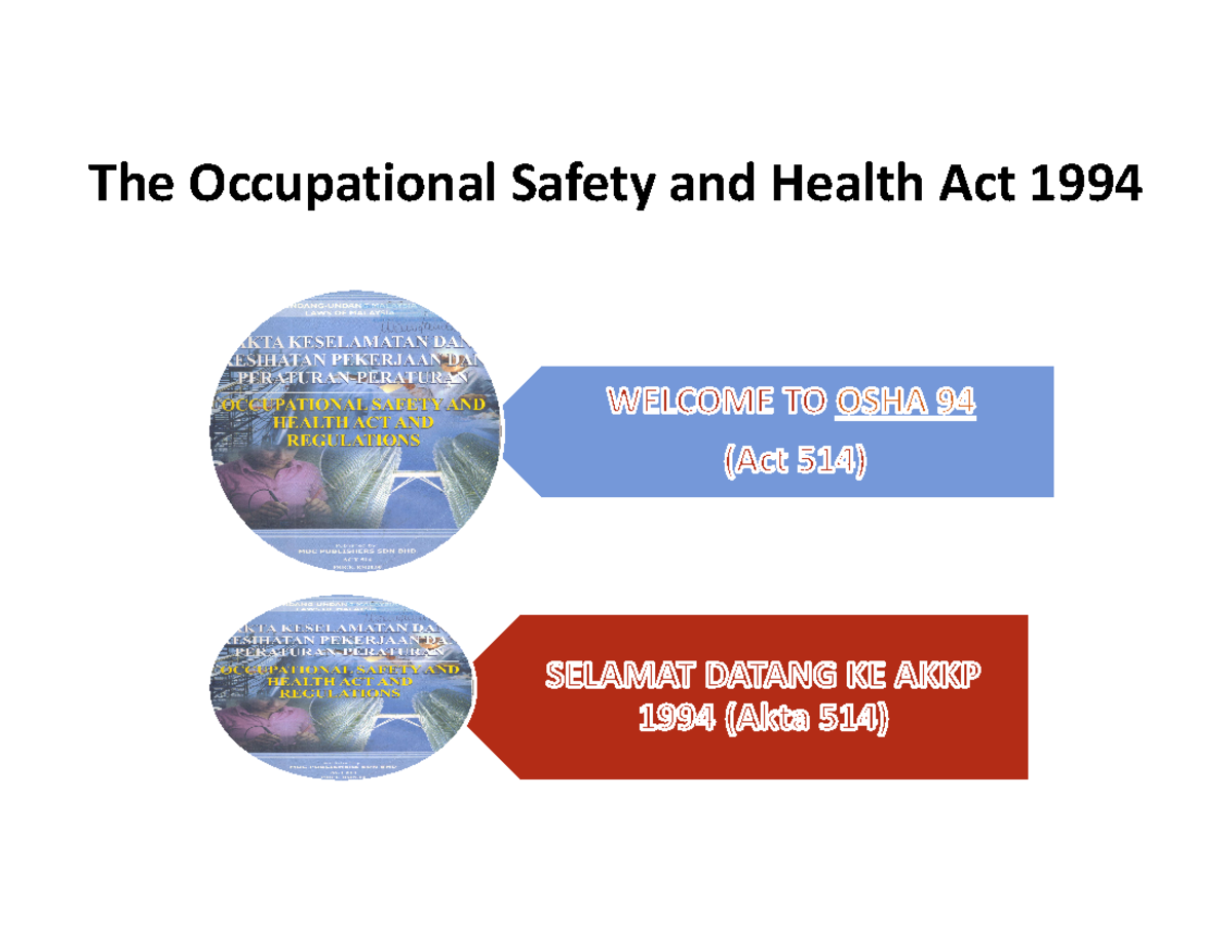 C7 FSG - Occupational Safety and Health - The Occupational Safety and ...