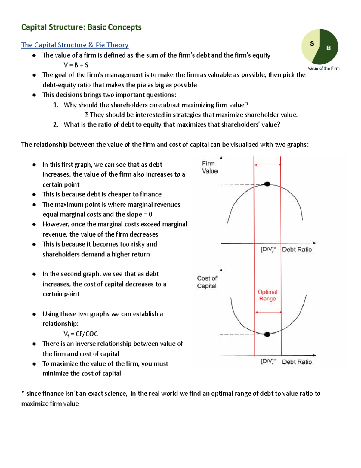 Chapter 16 Notes: Capital Structure and Firm Value Analysis - Studocu