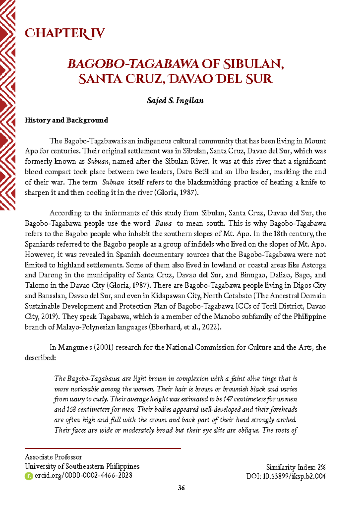 Tagabawa Community: History, Culture, and Disaster Resilience in ...