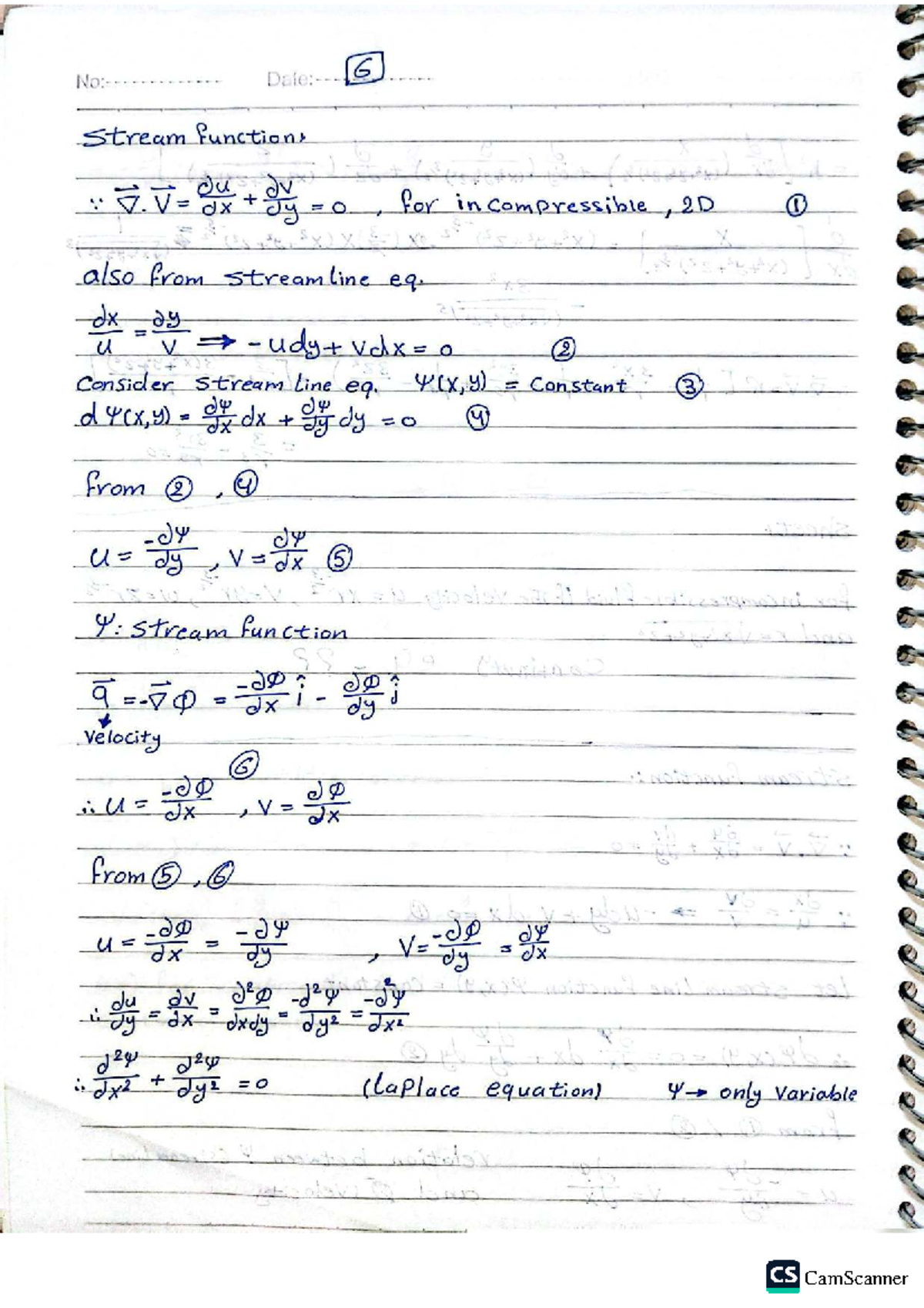 Lecture 6 - Stream Function and Fluid Dynamics Analysis - Studocu