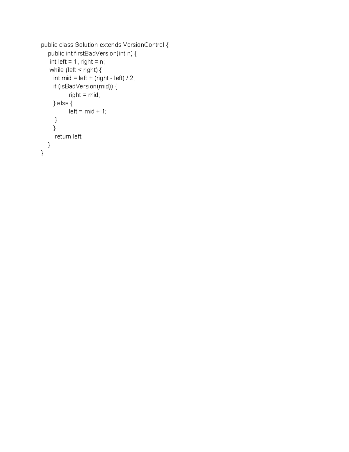 CS - review - CSC 250 - public class Solution extends VersionControl ...