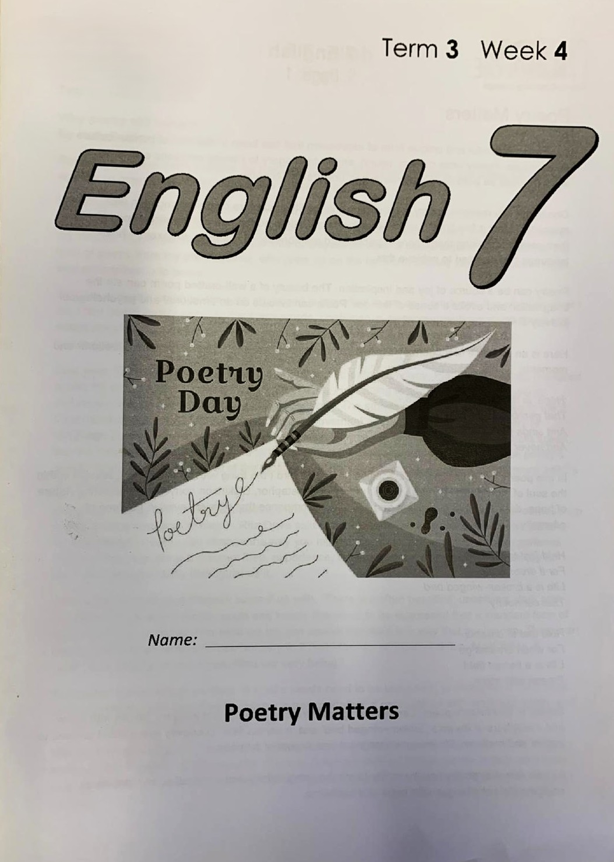 English 7 R1 Term 3 Week 4: Exploring the Power of Poetry - Studocu