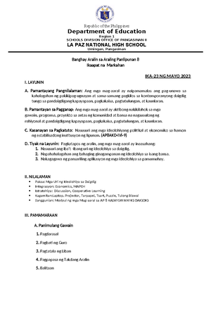 Narrative Report - Republic of the Philippines Department of Education ...