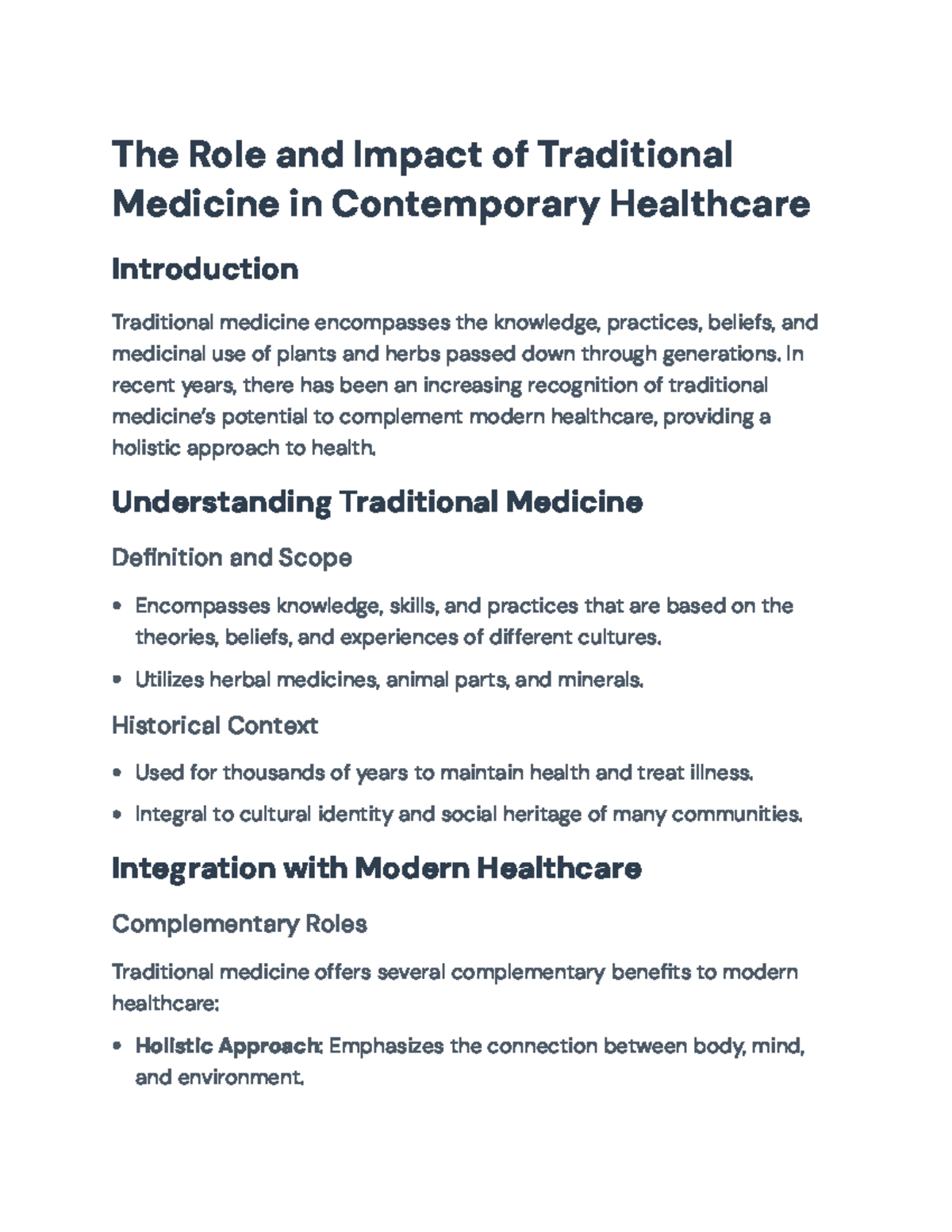 Integrating Traditional Medicine with Modern Healthcare: Challenges ...