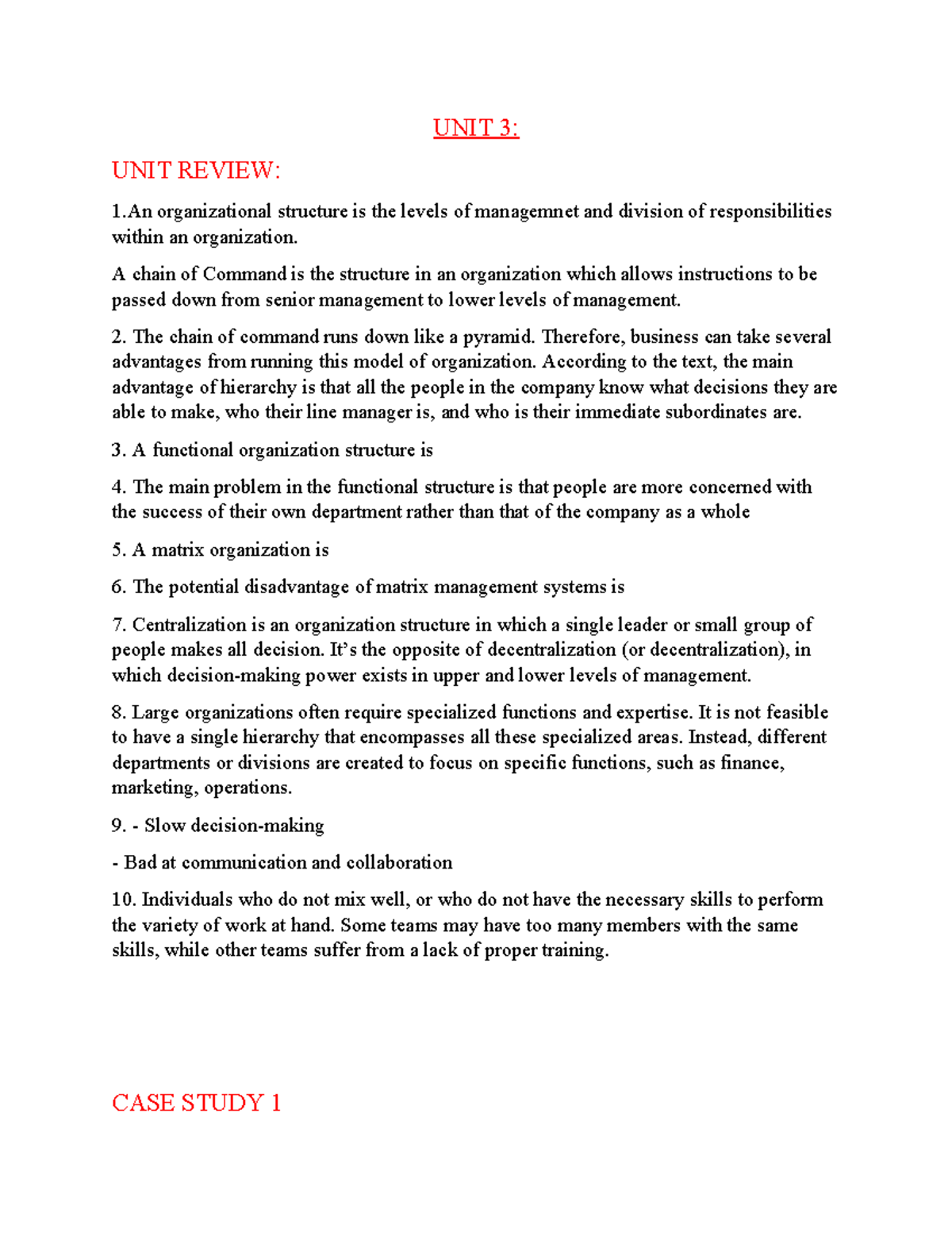 Revised Document Title: TACN1: Organizational Structures and Management ...