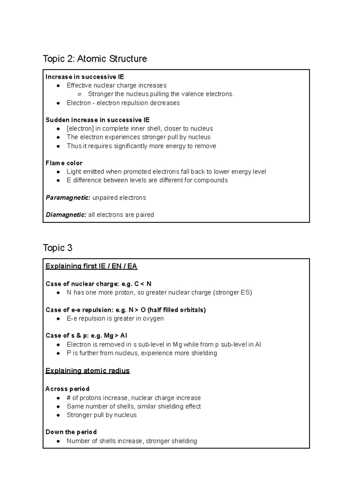 Chem 101 Final Exam Notes On Atomic Structure Bonding Concepts Studocu