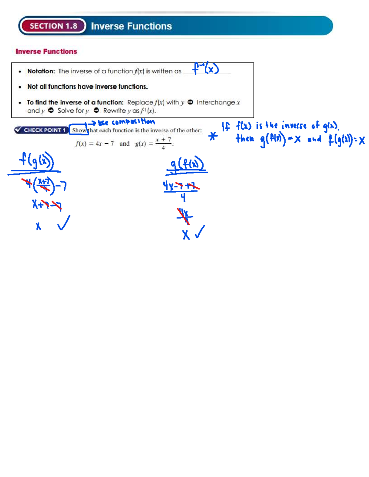 Inverse Functions and Their Notation: Makeup Notes for Math 101 - Studocu