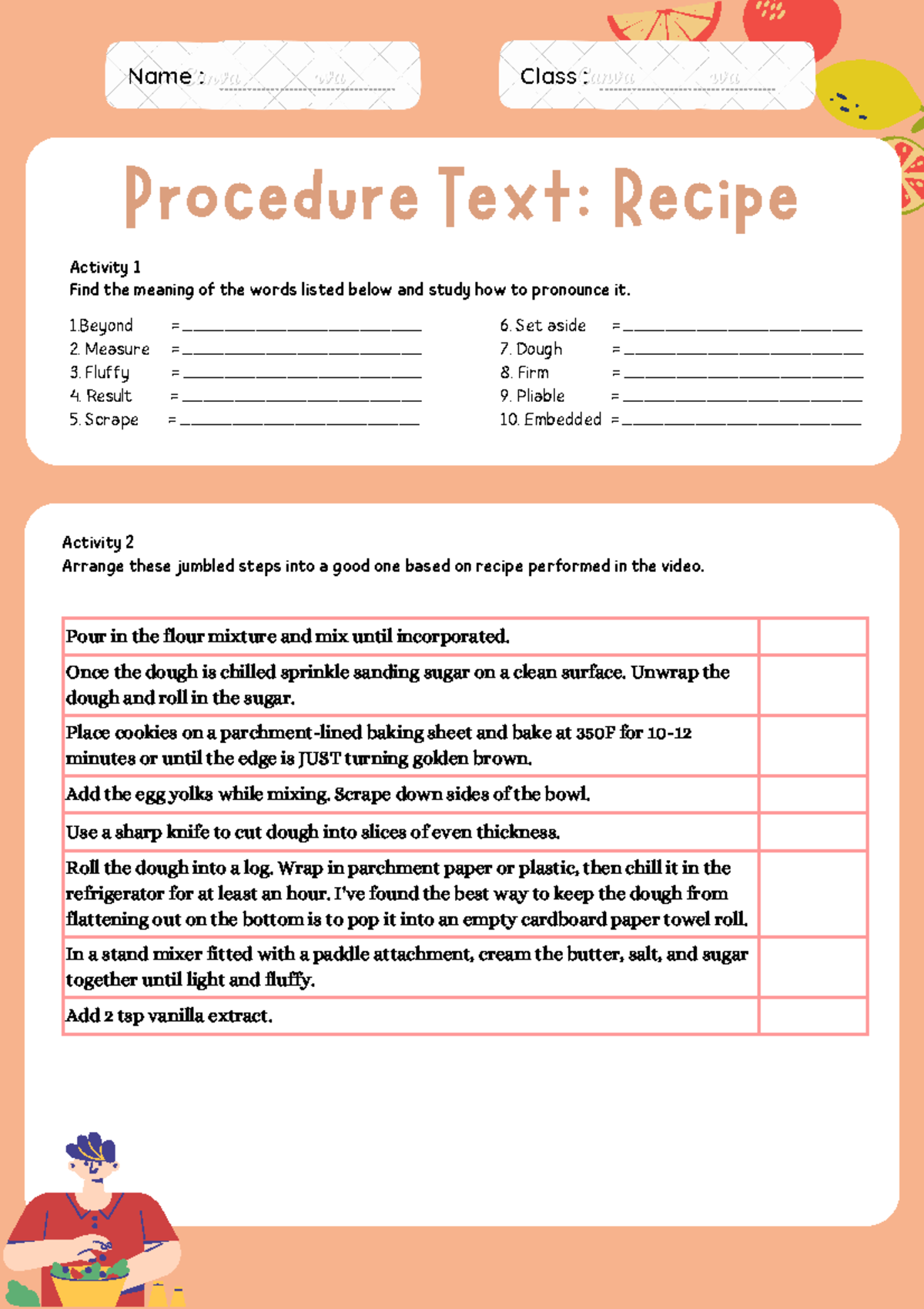 Procedure Text Worksheet
