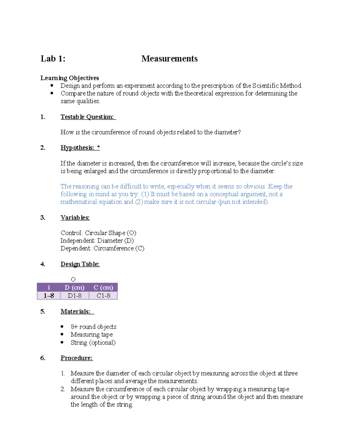Lab Report Format Physics 111 - Format for Physics Labs Unless ...