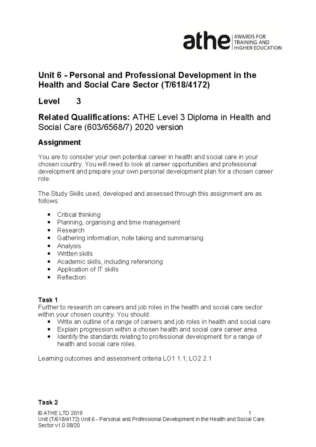 HSC L3 Unit 2 - Principles, Values & Regulation in Health Care Sector ...