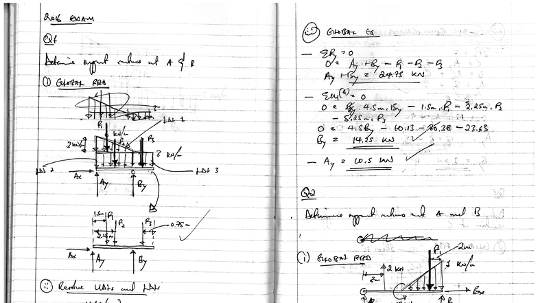 2016 CIV1007S Exam 3 Global Structural Analysis Notes - Studocu