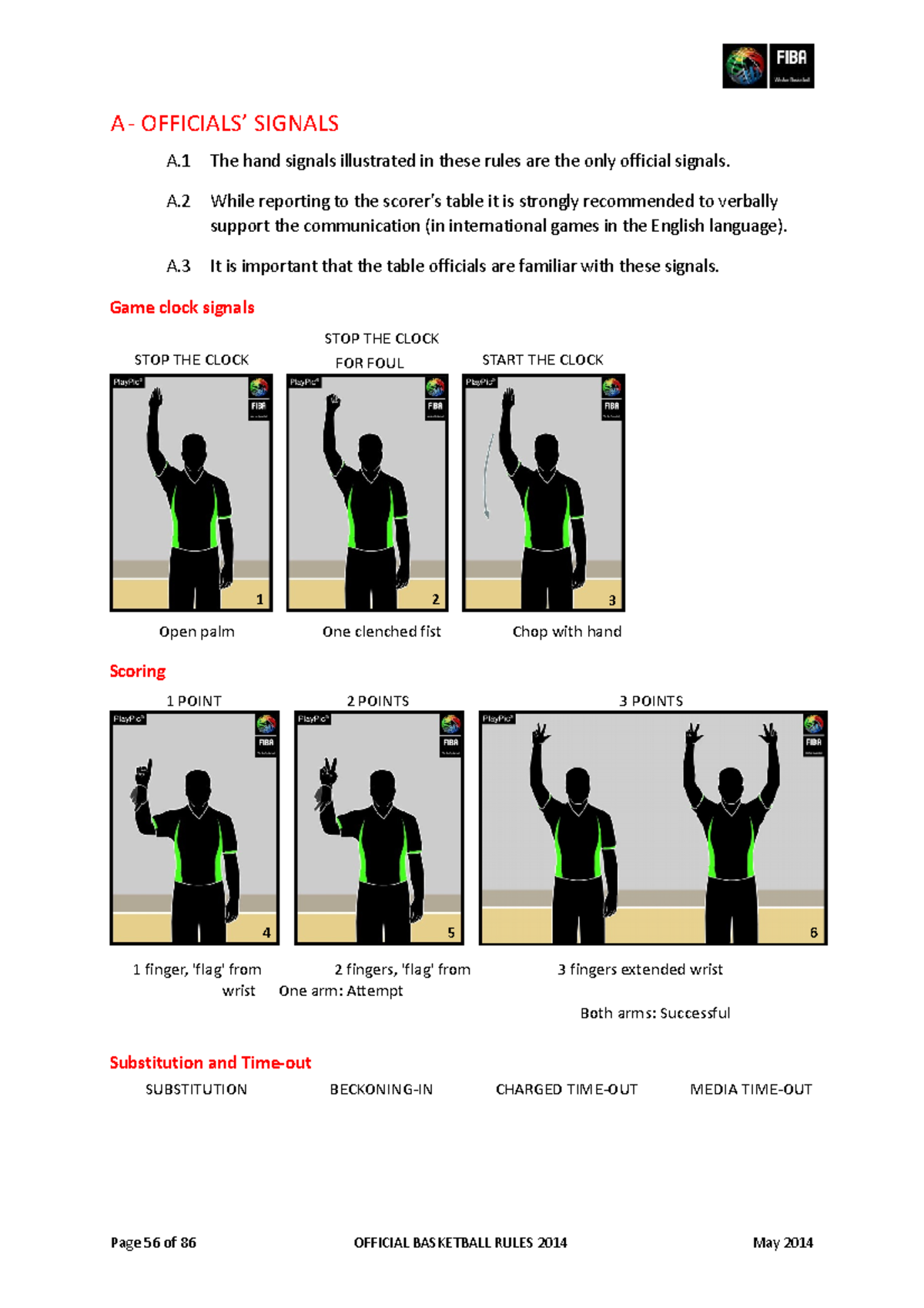 FIBA Signals 1: Official Hand Signals for Game Officials - Studocu